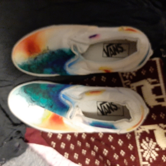 custom vans rainbow